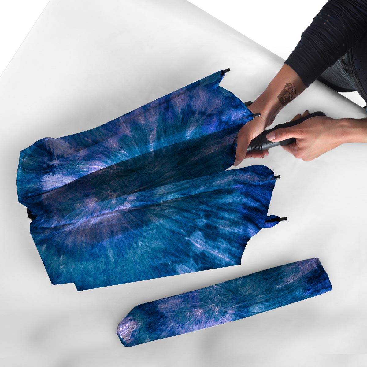 Tie Dye Blue Print Umbrella-grizzshop