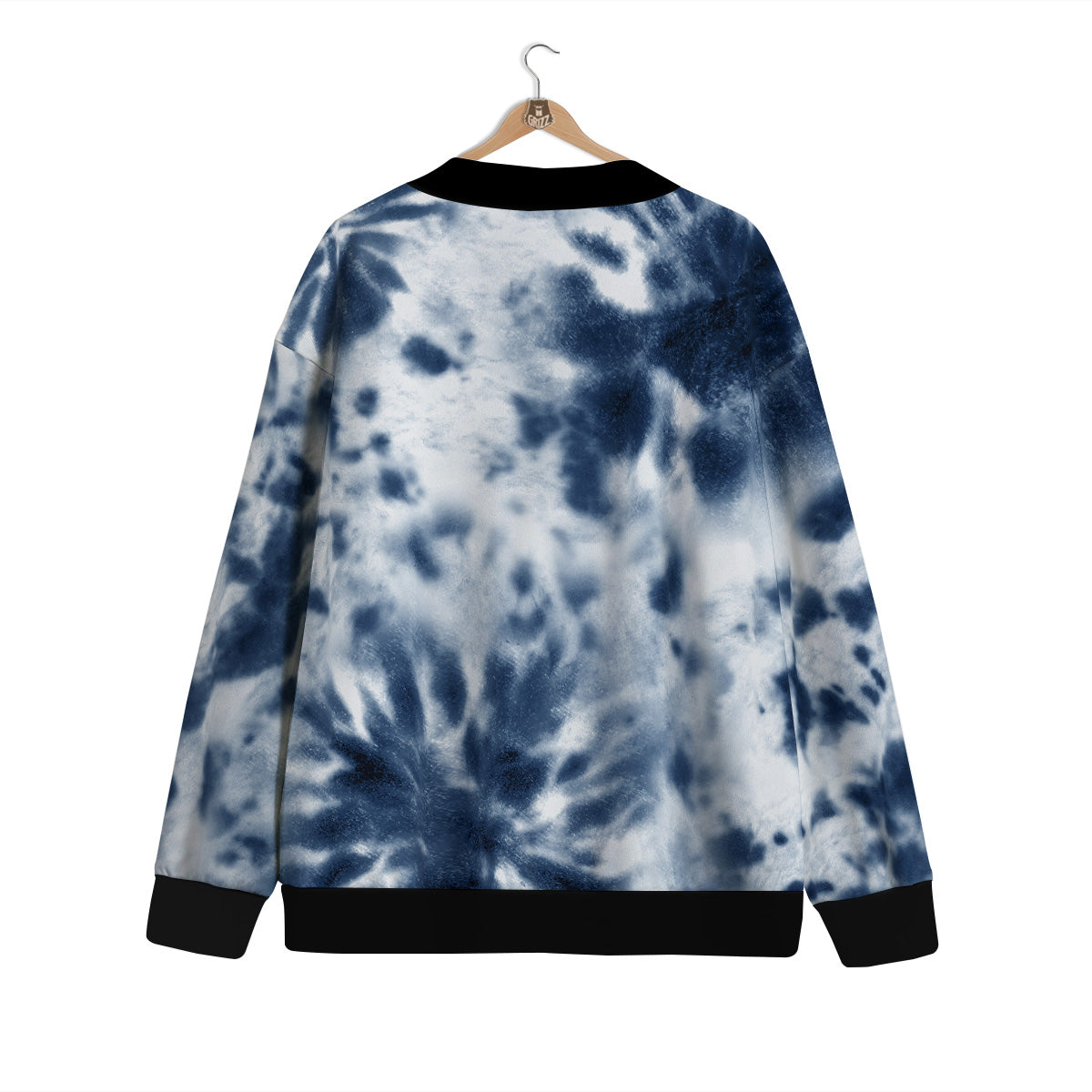 Tie Dye Blue Shibori Print Cardigan-grizzshop