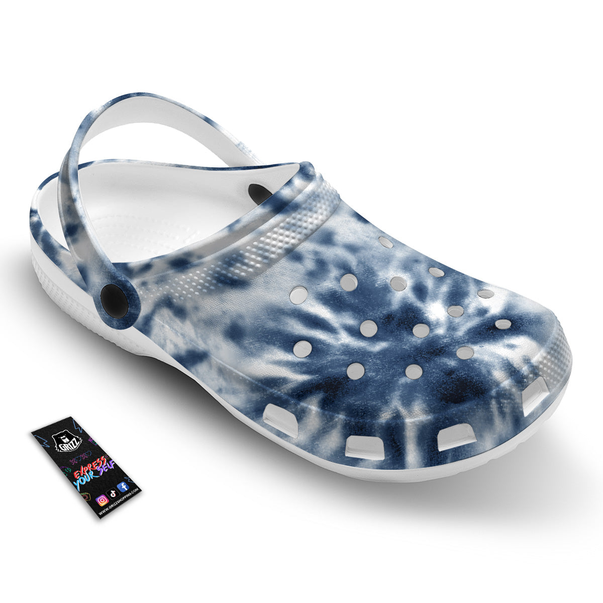 Tie Dye Blue Shibori Print Clog-grizzshop