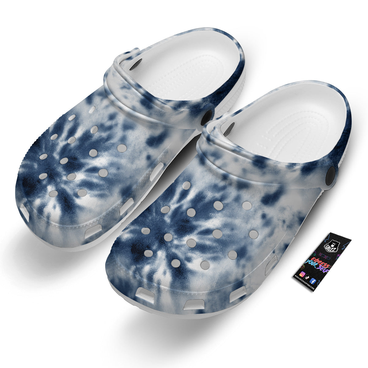 Tie Dye Blue Shibori Print Clog-grizzshop
