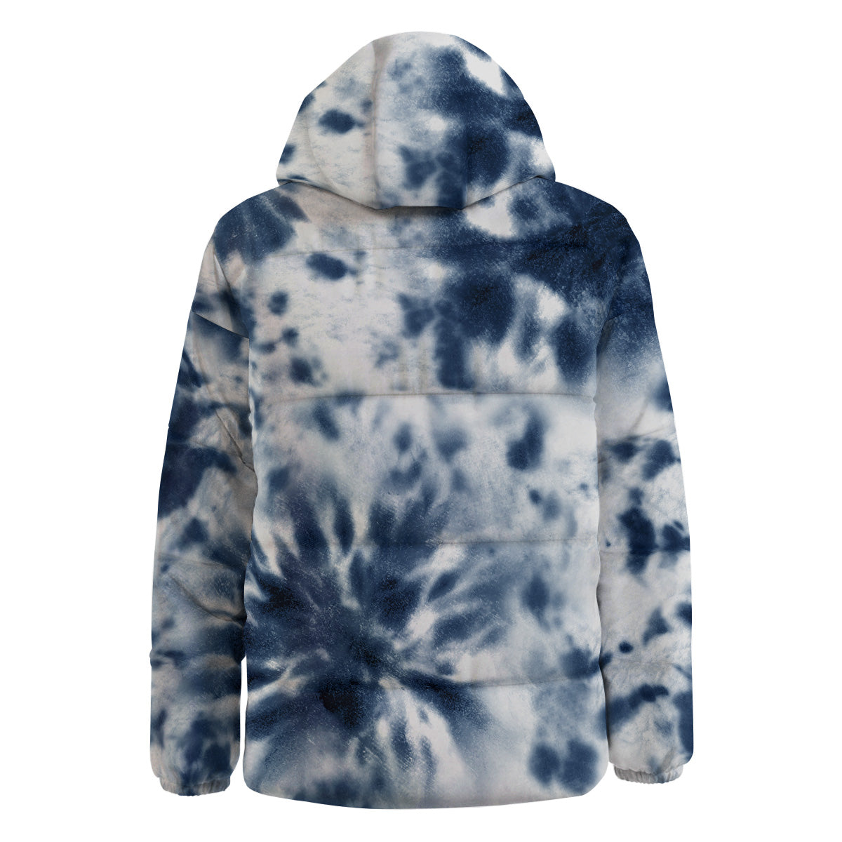 Tie Dye Blue Shibori Print Down Jacket-grizzshop