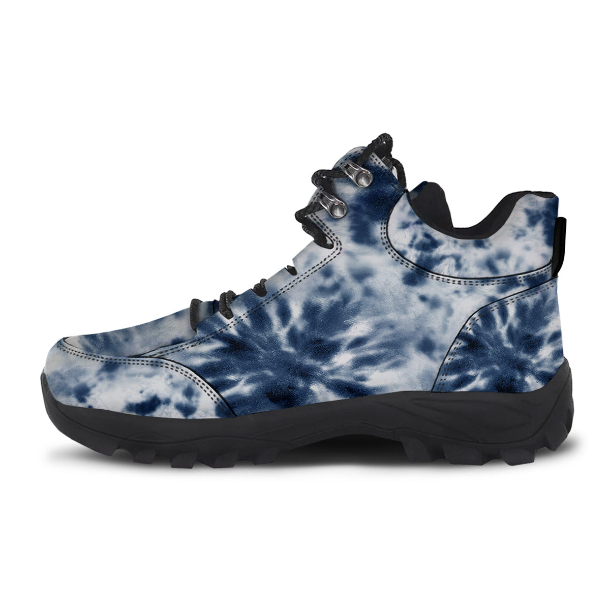 Tie Dye Blue Shibori Print Hiking Shoes-grizzshop