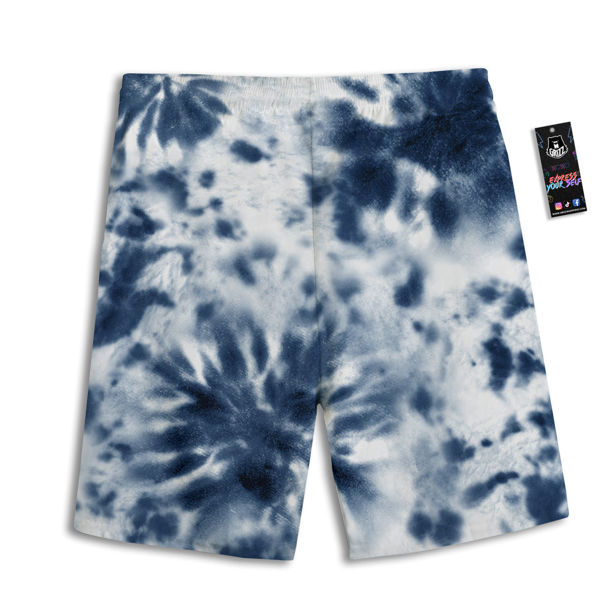 Tie Dye Blue Shibori Print Men's Athletic Shorts