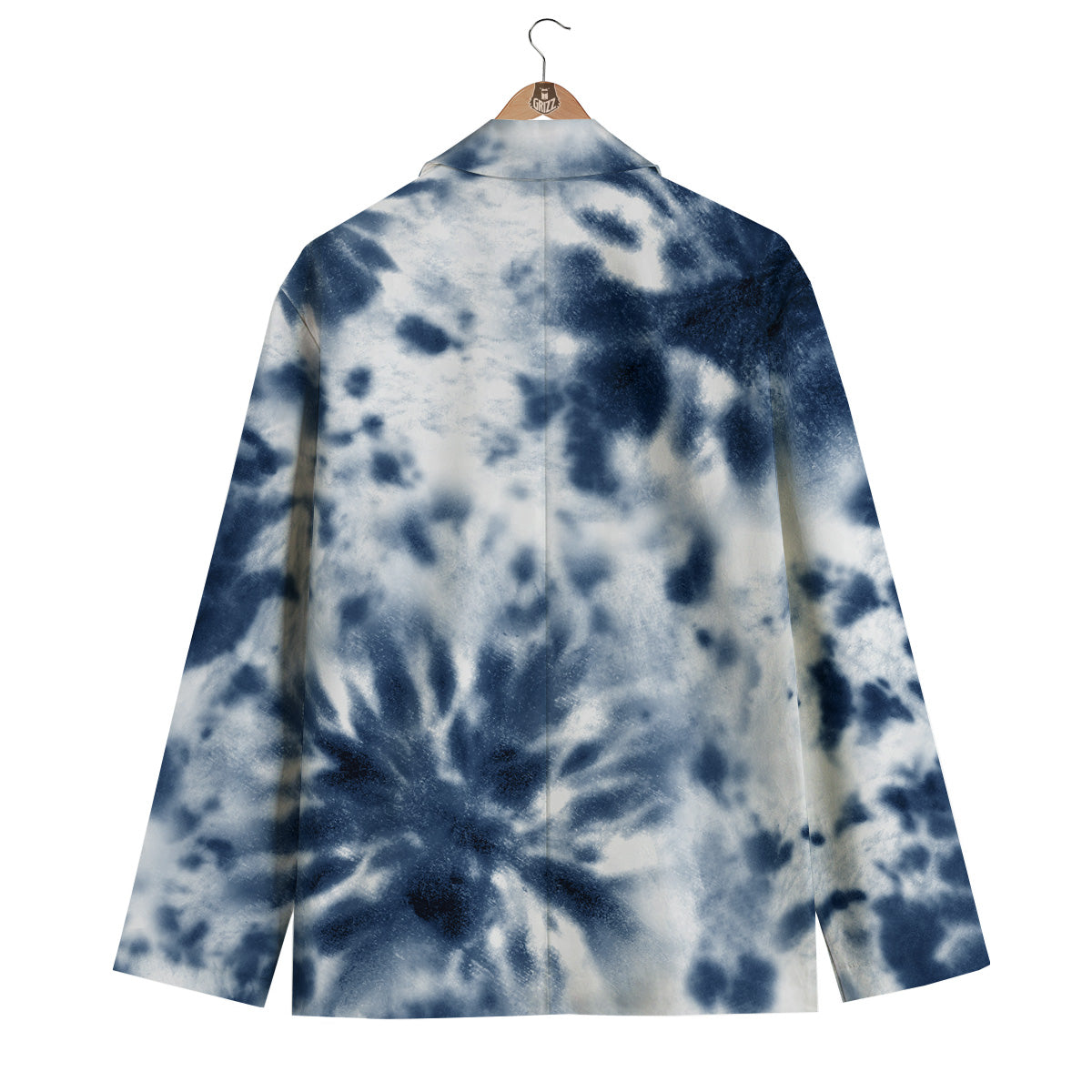 Tie Dye Blue Shibori Print Men's Blazer-grizzshop