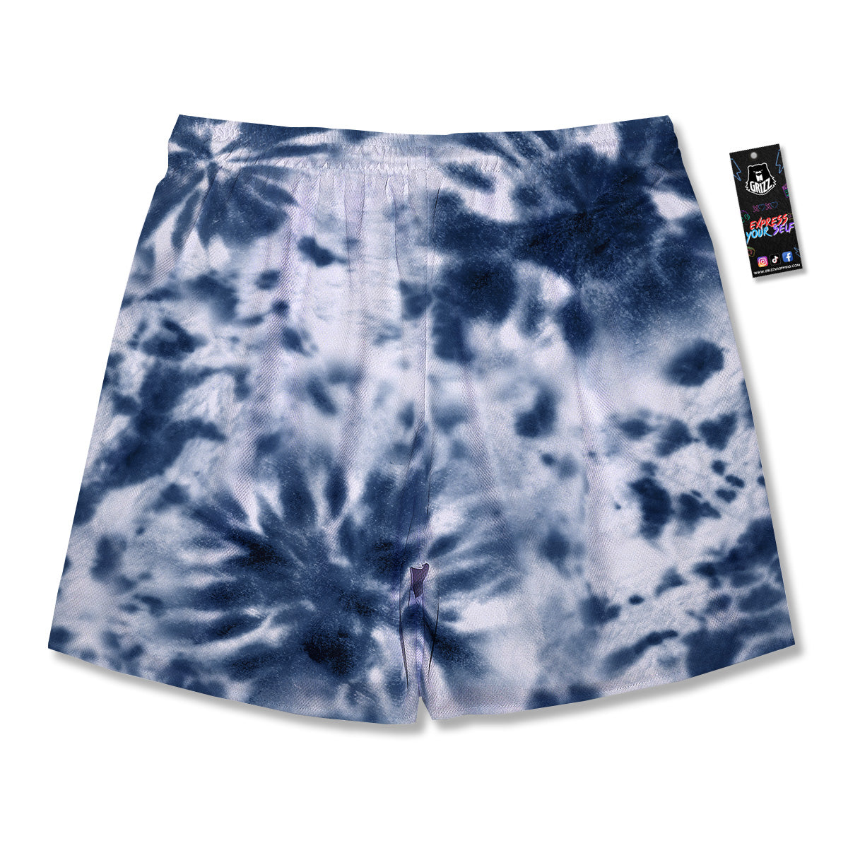 Tie Dye Blue Shibori Print Men's Running Shorts-grizzshop