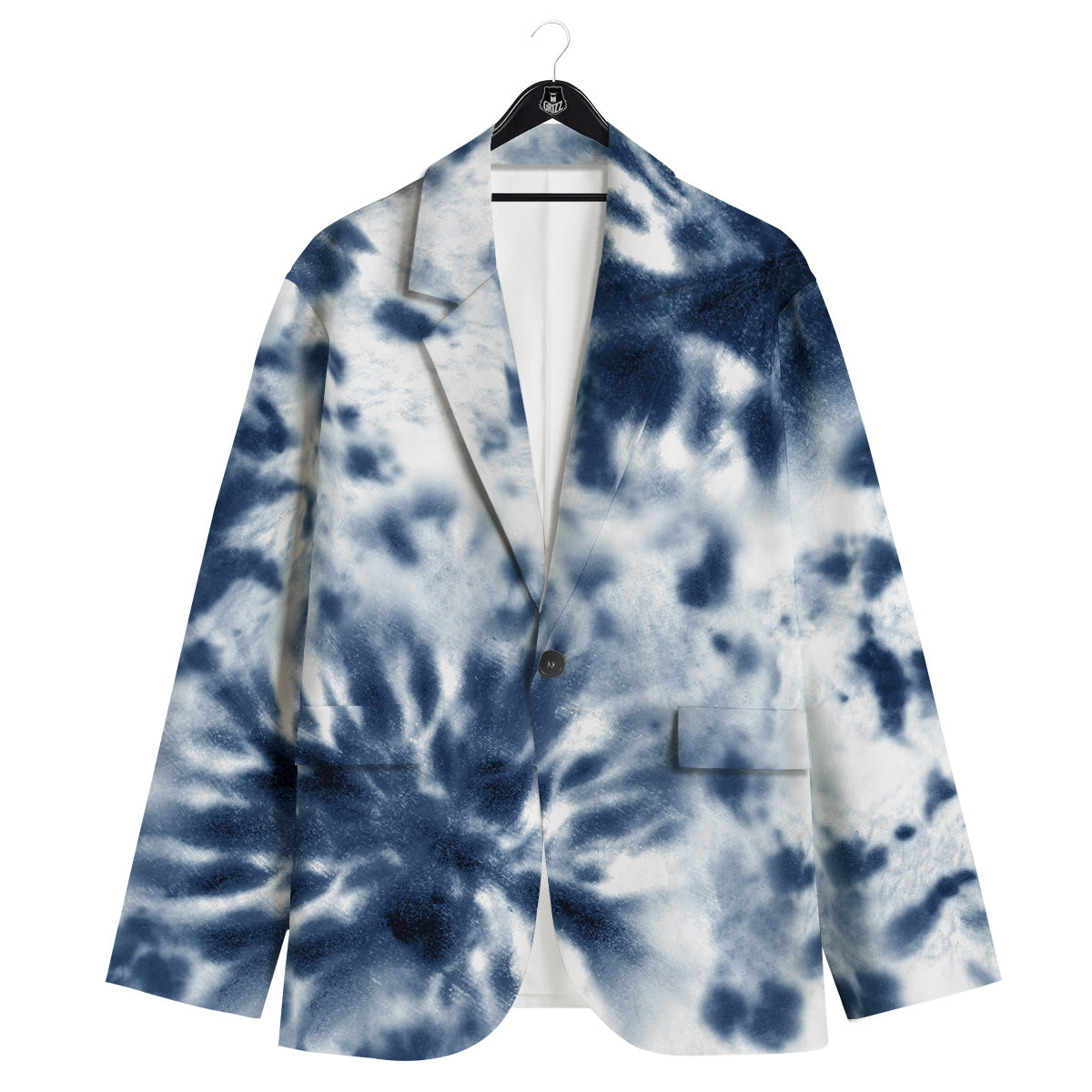 Tie Dye Blue Shibori Print Men's Sport Coat-grizzshop
