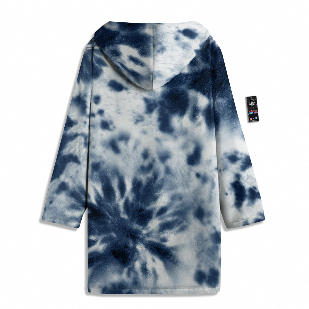 Tie Dye Blue Shibori Print Men's Windbreaker Jacket-grizzshop