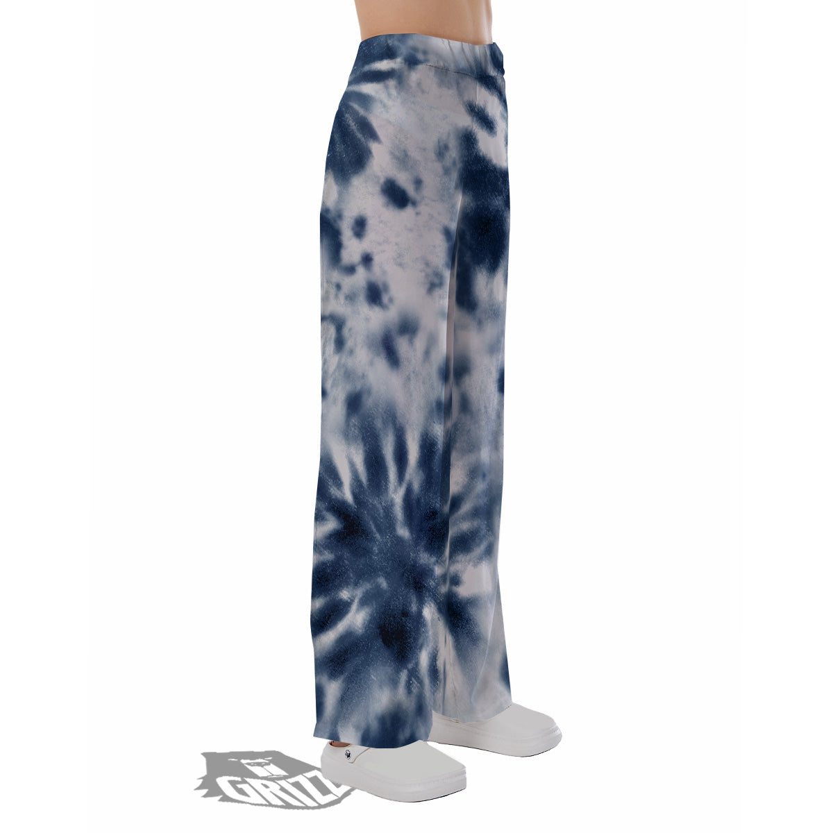 Tie Dye Blue Shibori Print Pajama Pants-grizzshop