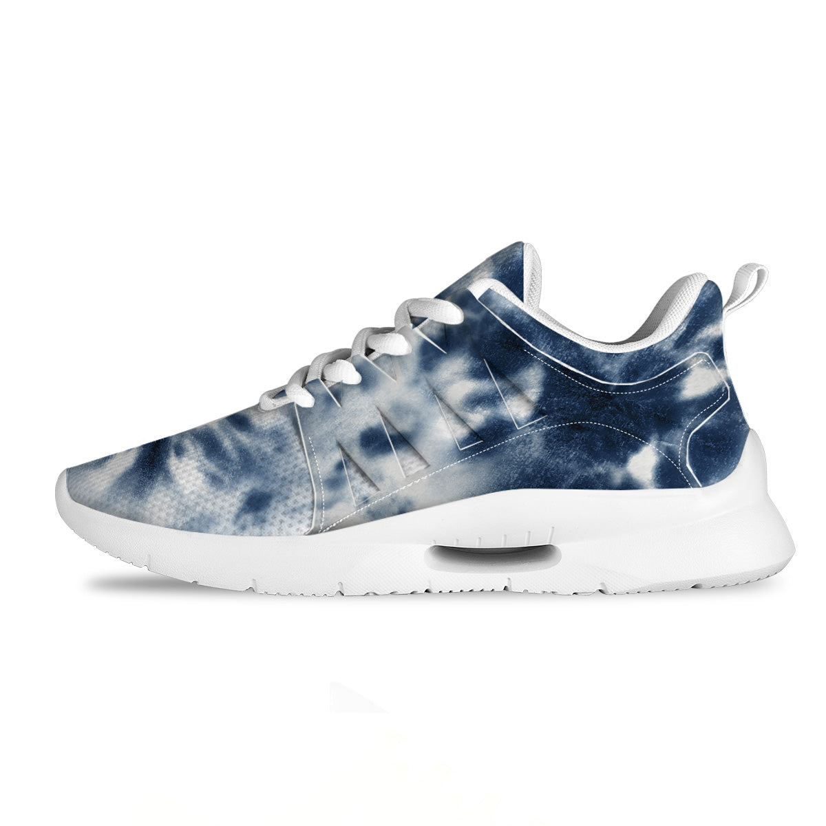 Tie Dye Blue Shibori Print Tennis Shoes-grizzshop