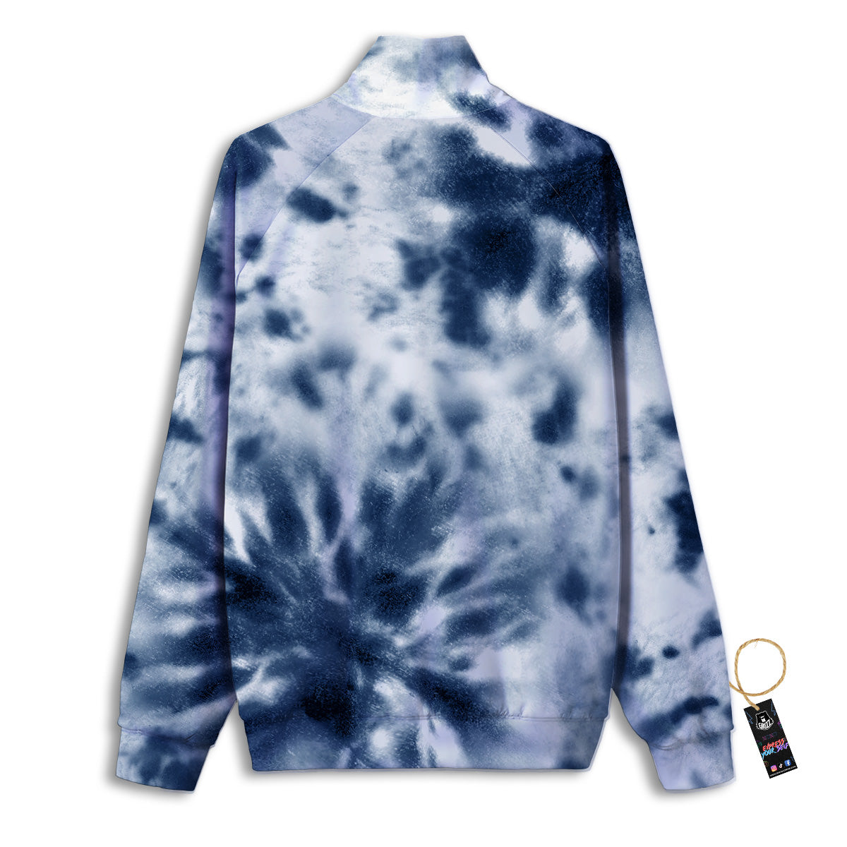 Tie Dye Blue Shibori Print Track Jacket-grizzshop