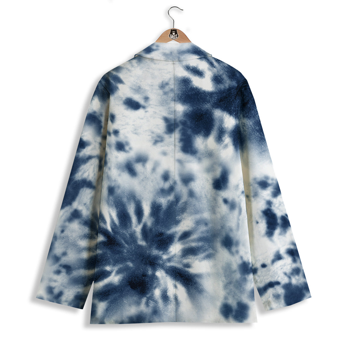 Tie Dye Blue Shibori Print Women's Blazer-grizzshop