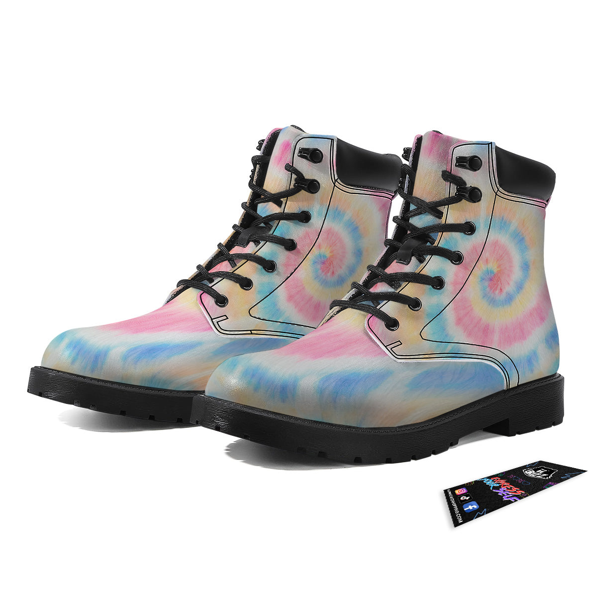Tie Dye Bright Swirl Print Boots-grizzshop