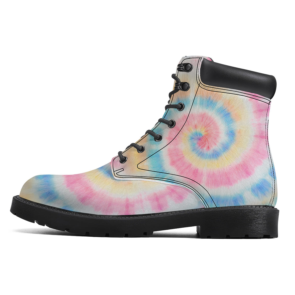 Tie Dye Bright Swirl Print Boots-grizzshop