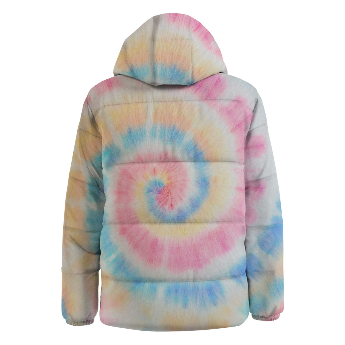 Tie Dye Bright Swirl Print Down Jacket-grizzshop