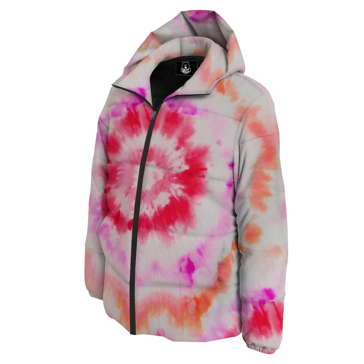 Tie Dye Circle Print Down Jacket-grizzshop