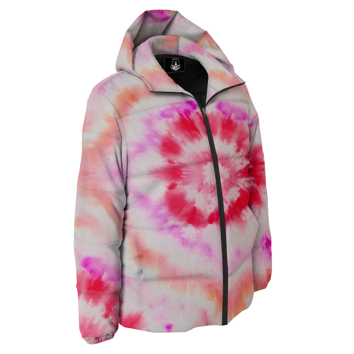 Tie Dye Circle Print Down Jacket-grizzshop