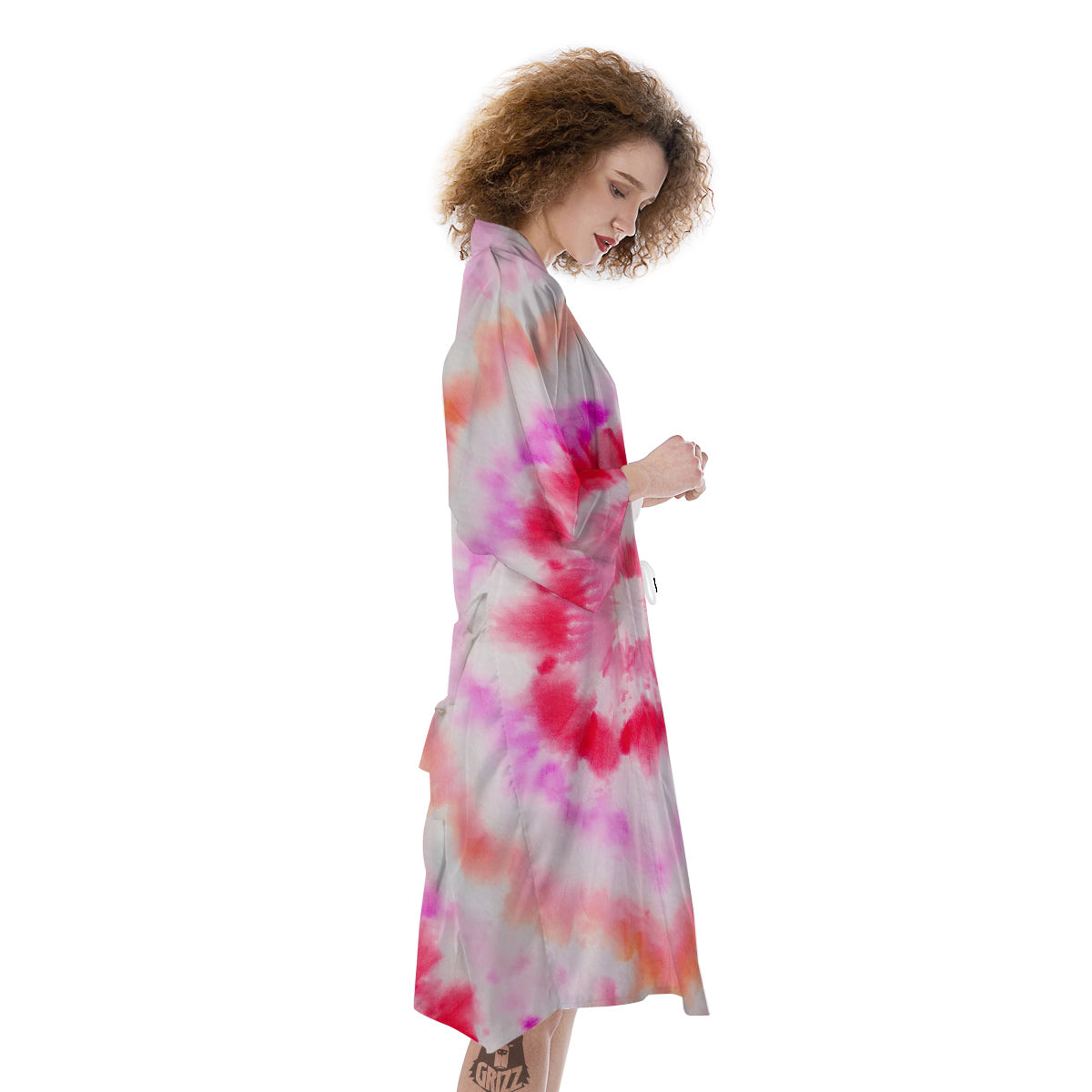 Tie Dye Circle Print Kimono-grizzshop