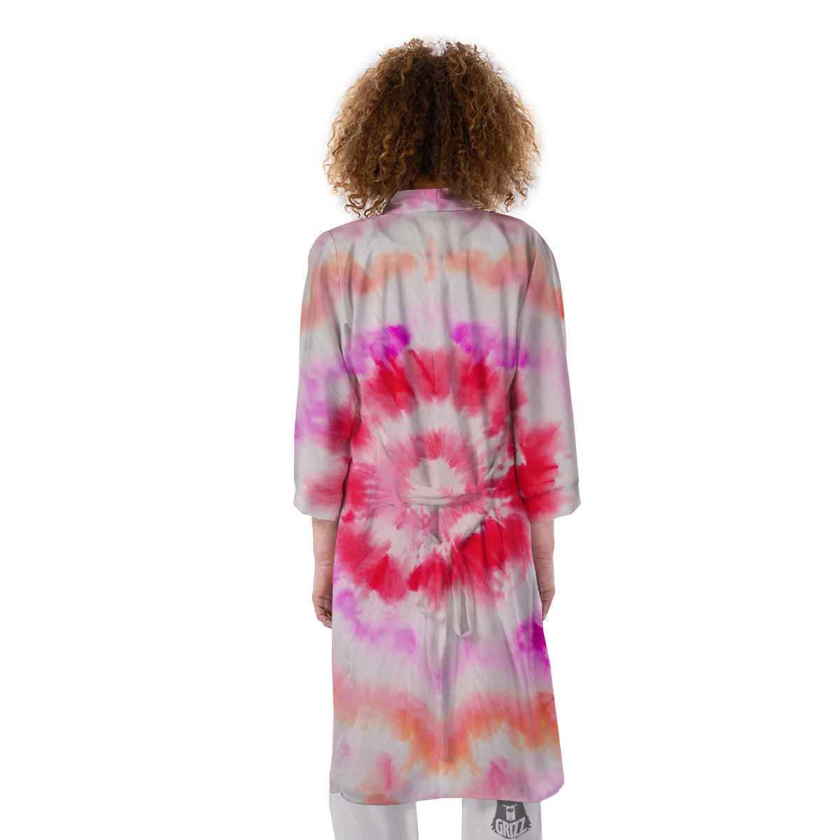 Tie Dye Circle Print Kimono-grizzshop