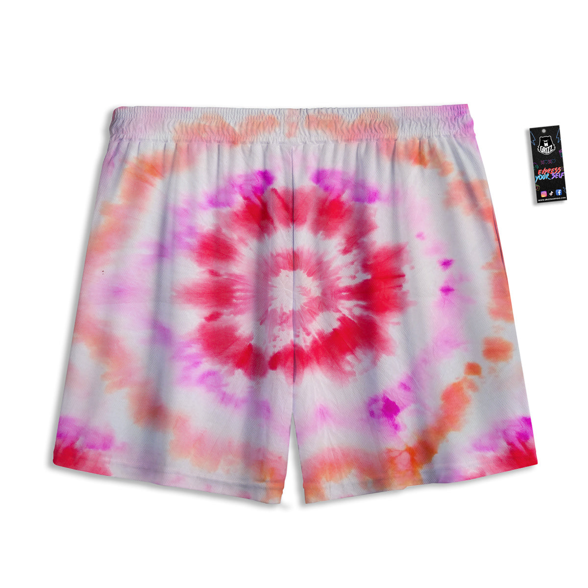 Tattersall Orange And Green Line Print Mesh Shorts