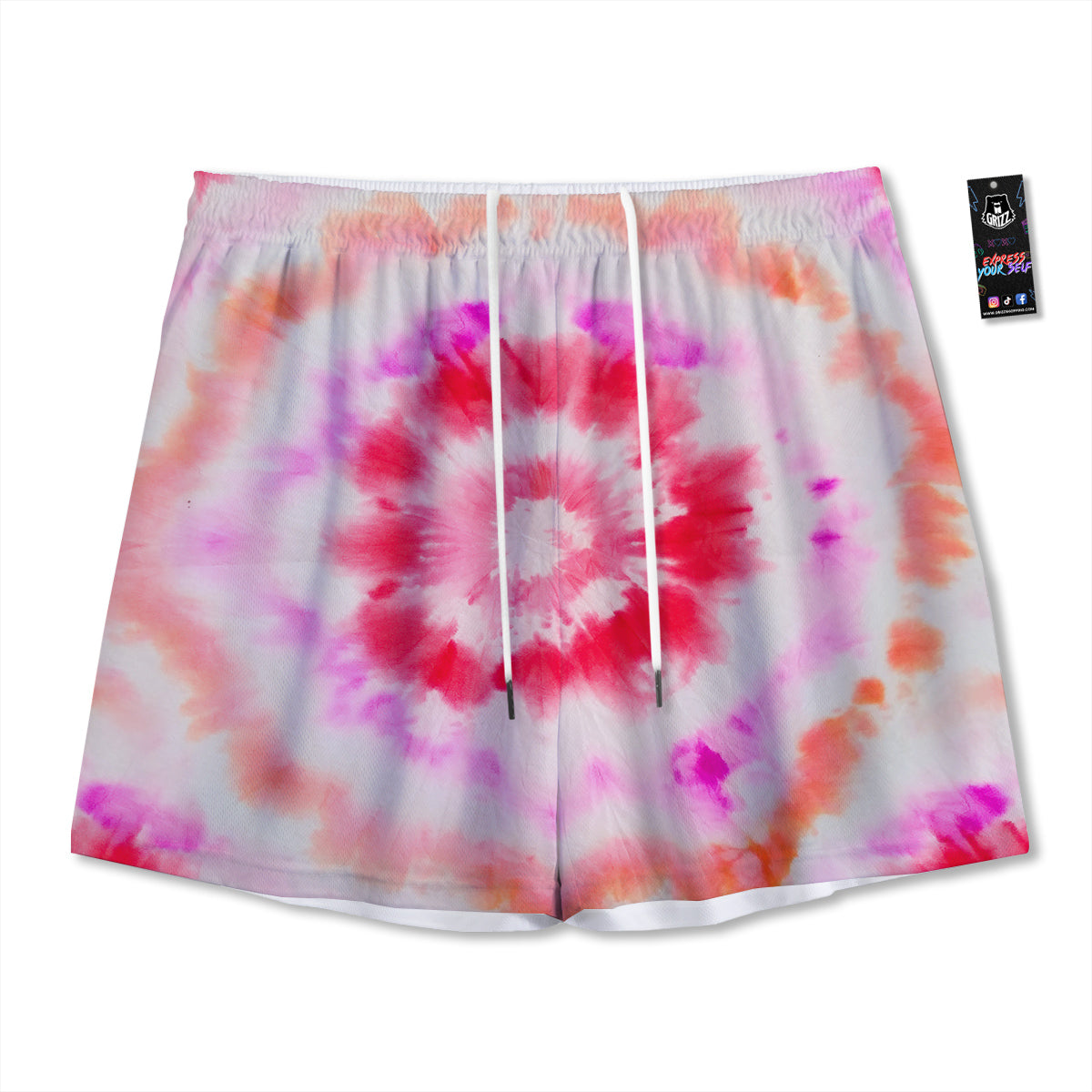 Tattersall Orange And Green Line Print Mesh Shorts