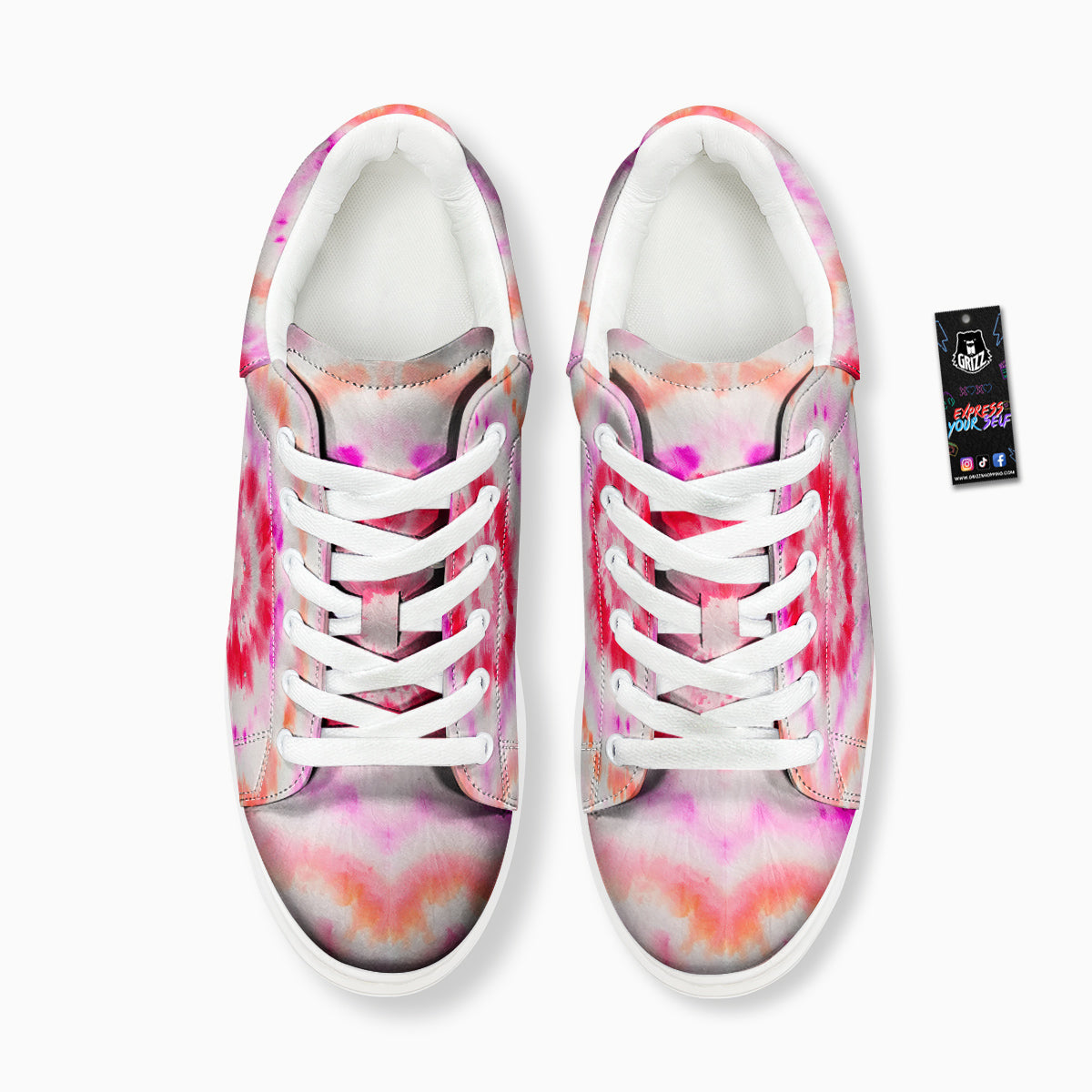 Tie Dye Circle Print Platform Shoes-grizzshop