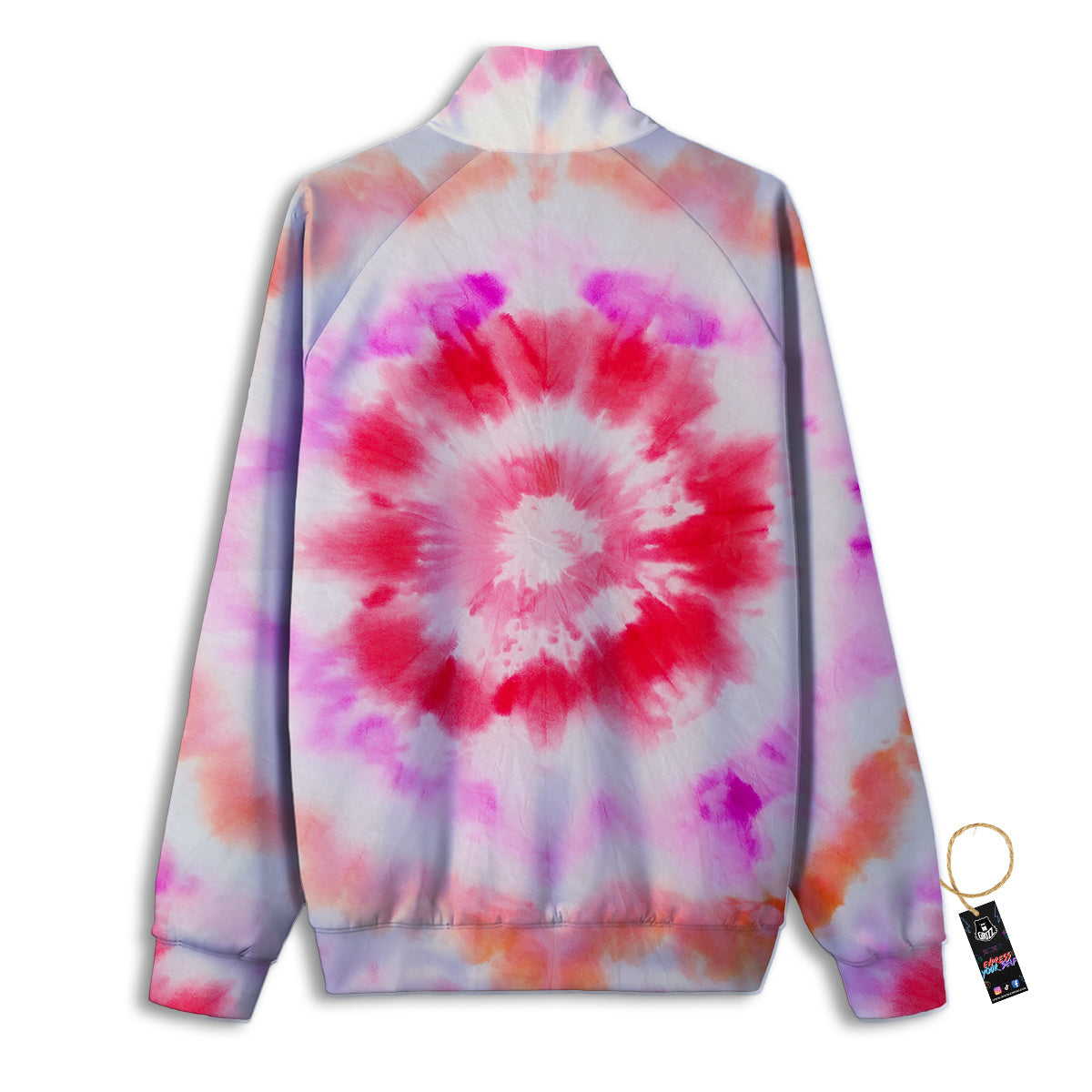 Tie Dye Circle Print Track Jacket-grizzshop