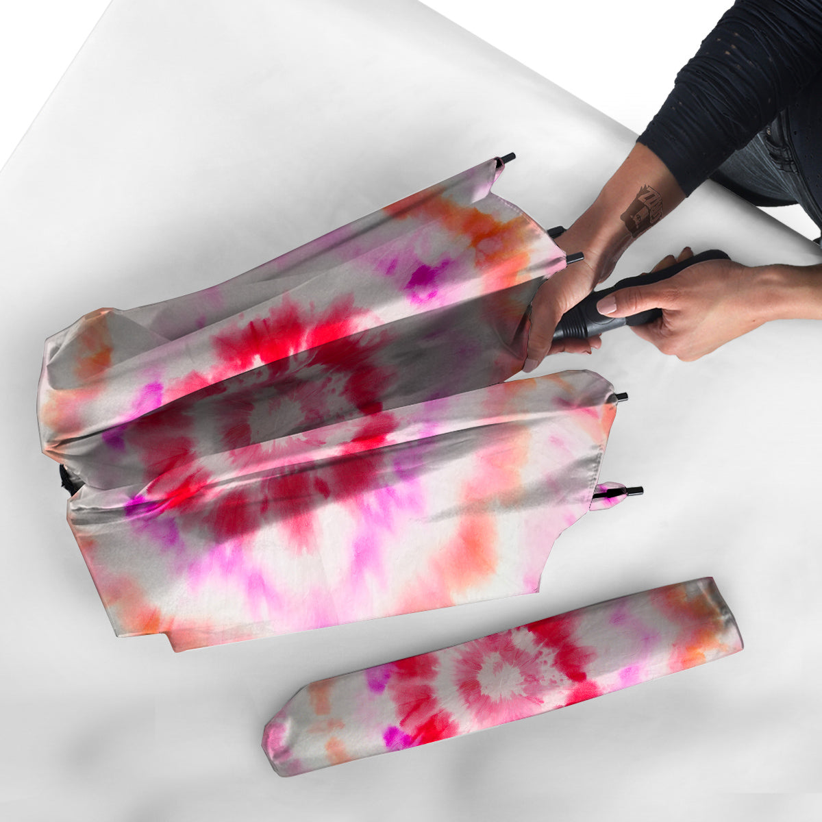 Tie Dye Circle Print Umbrella-grizzshop