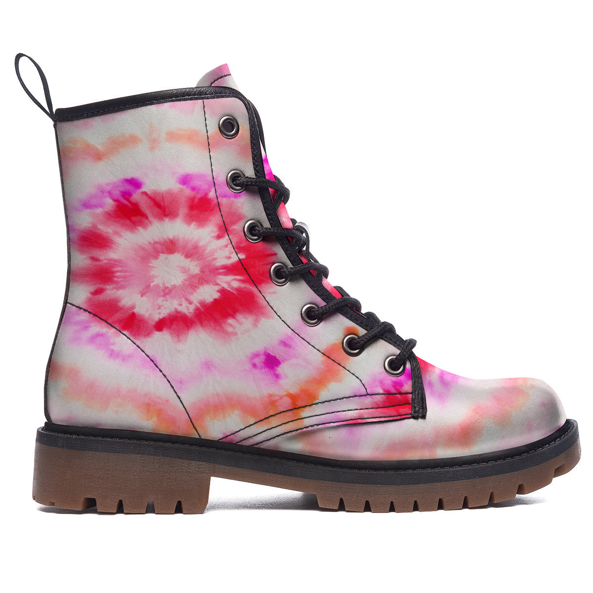 Tie Dye Circle Print Work Boots-grizzshop