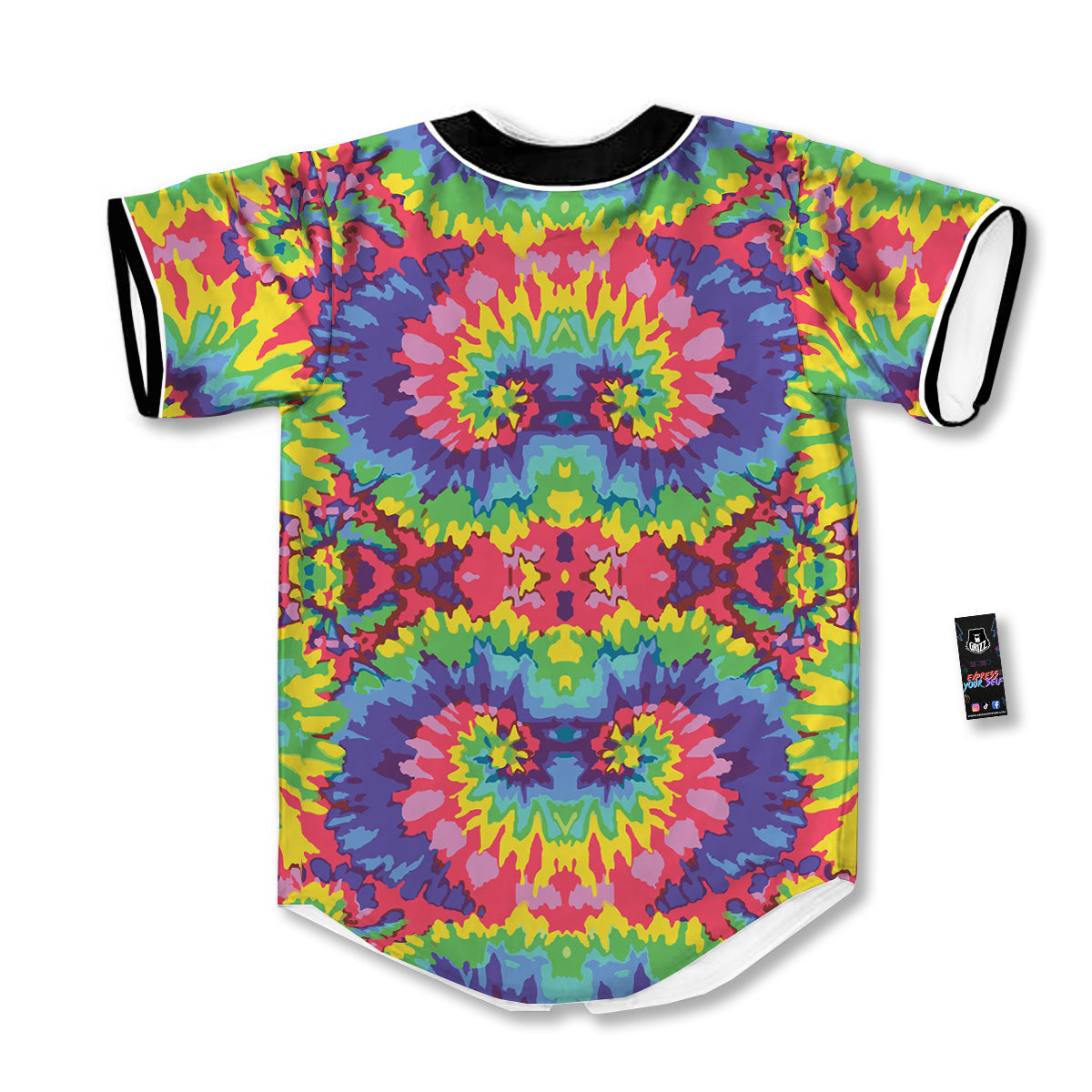 Tie Dye Colorful Abstract Print Pattern Baseball Jersey-grizzshop