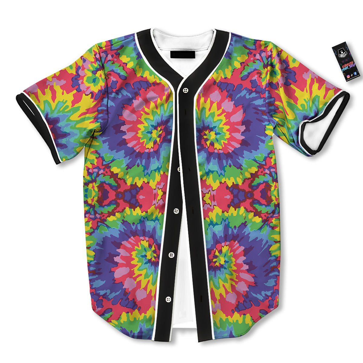 Tie Dye Colorful Abstract Print Pattern Baseball Jersey-grizzshop