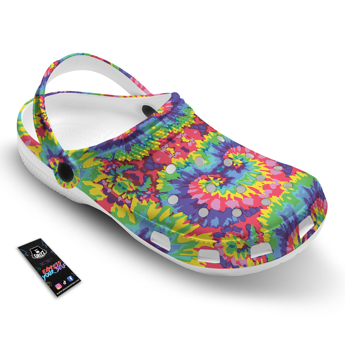 Tie Dye Colorful Abstract Print Pattern Clog-grizzshop