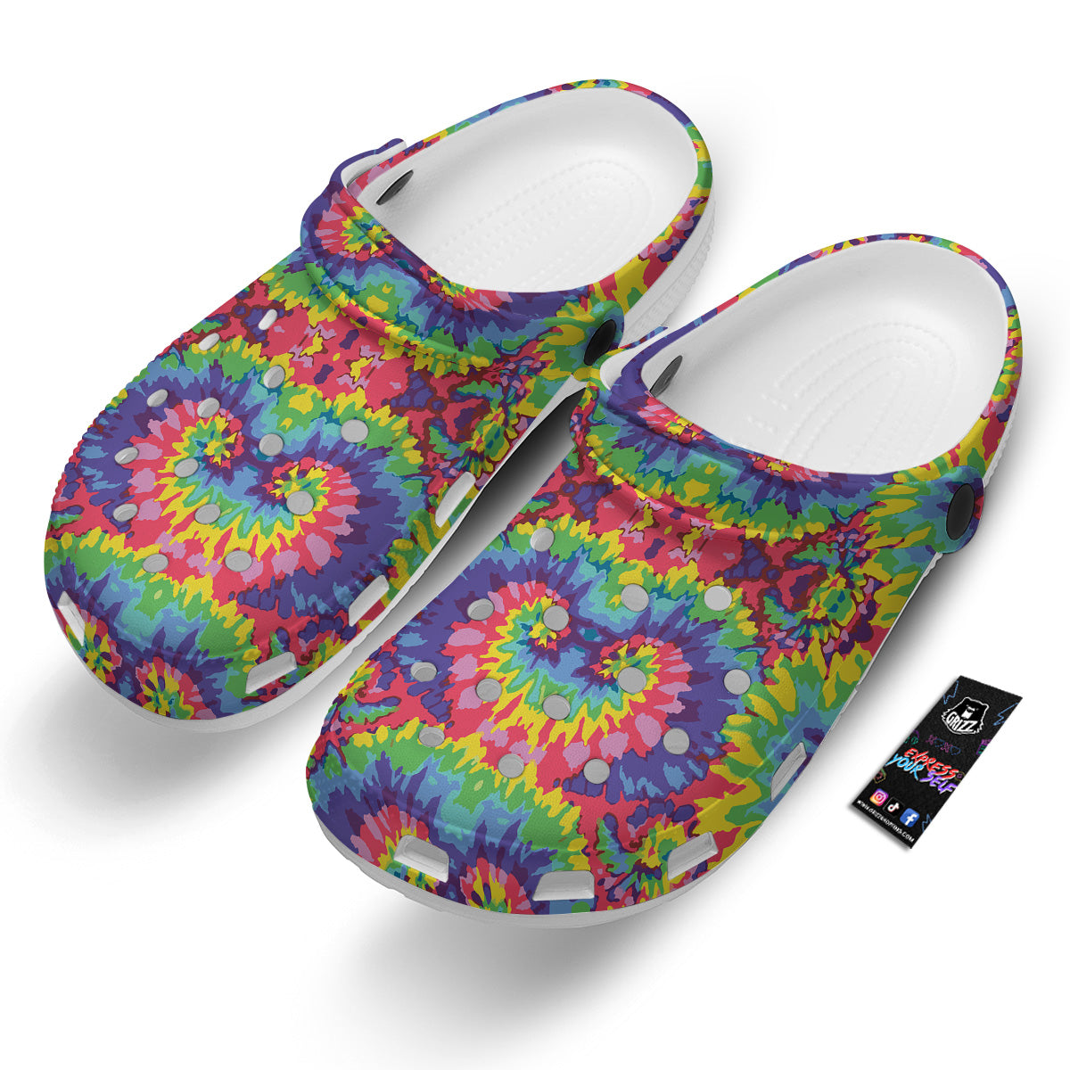 Tie Dye Colorful Abstract Print Pattern Clog-grizzshop