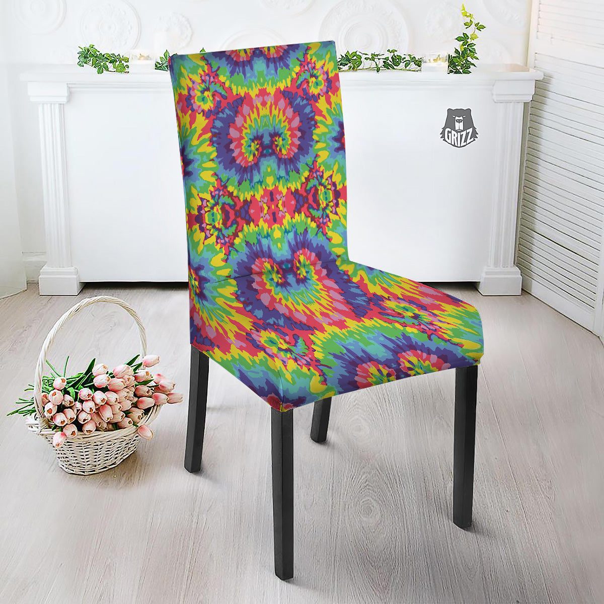 Tie Dye Colorful Abstract Print Pattern Dining Chair Slipcover-grizzshop