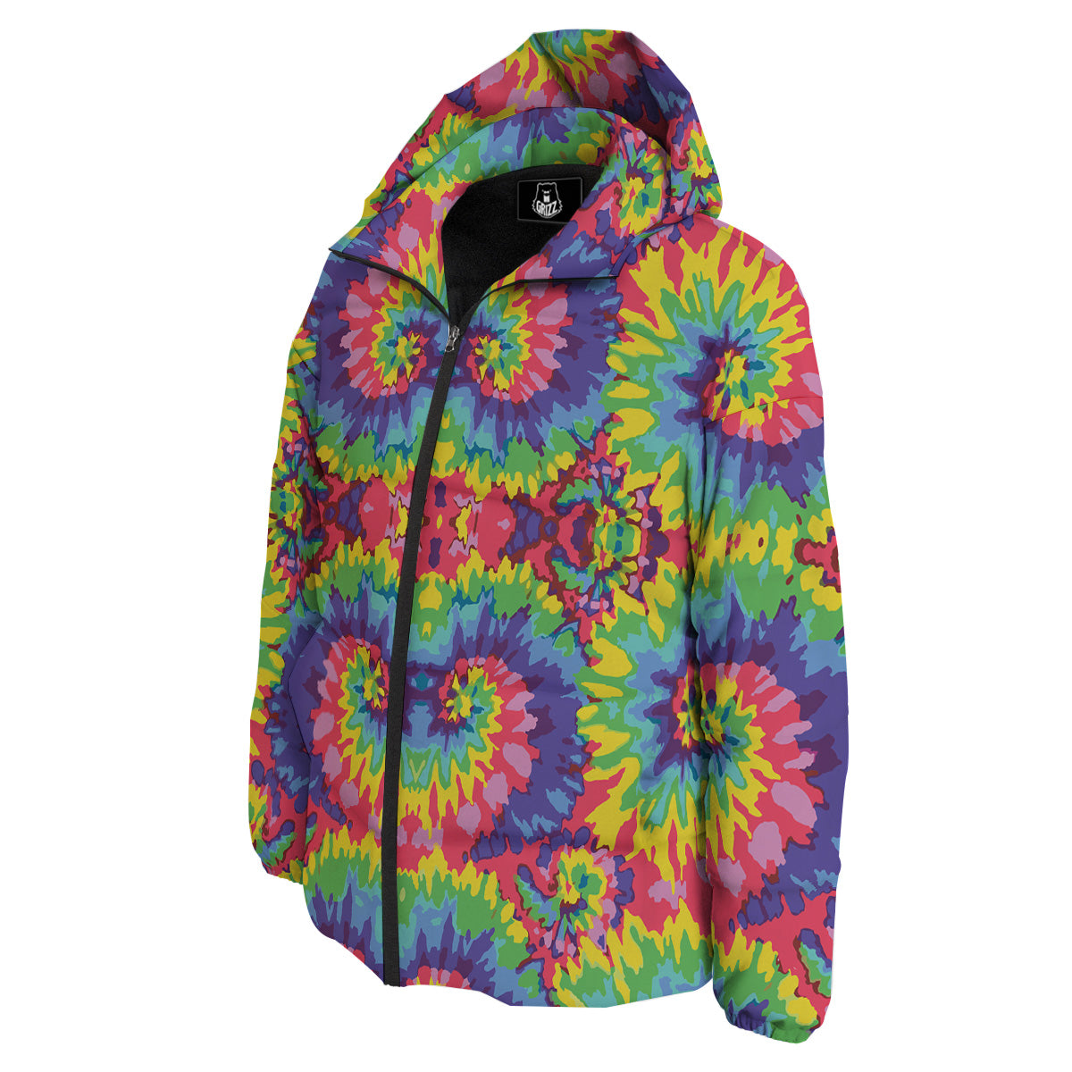 Tie Dye Colorful Abstract Print Pattern Down Jacket-grizzshop