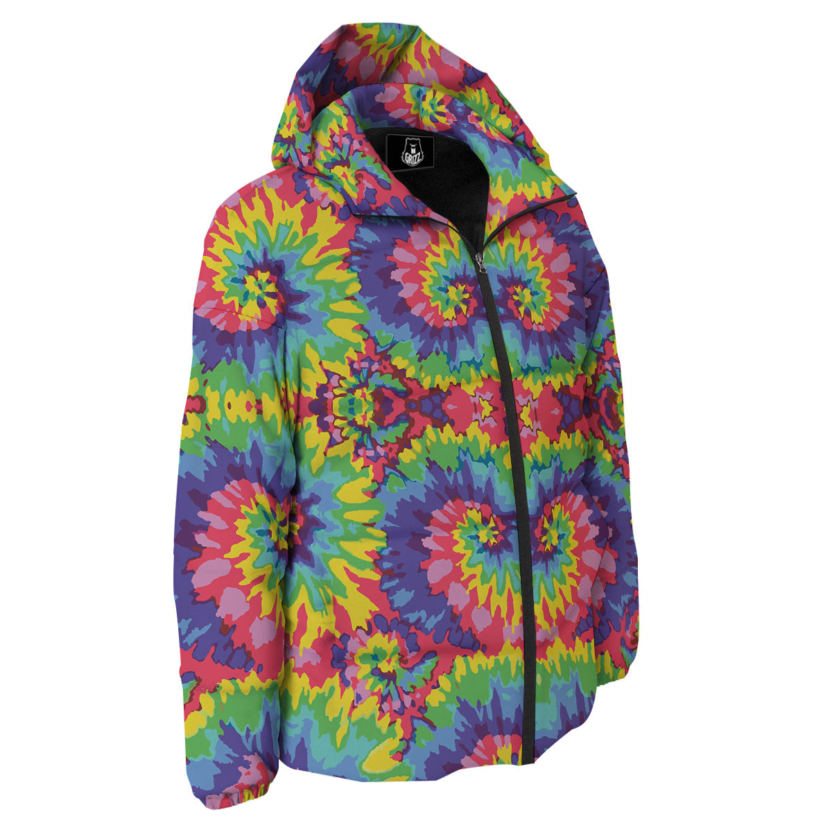 Tie Dye Colorful Abstract Print Pattern Down Jacket-grizzshop