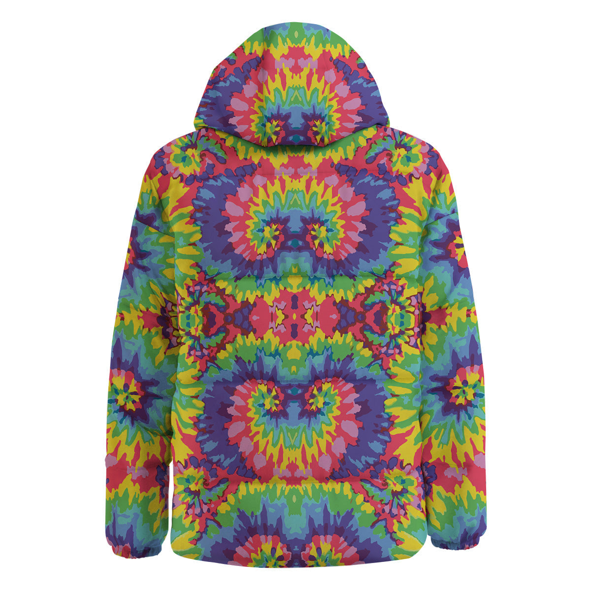 Tie Dye Colorful Abstract Print Pattern Down Jacket-grizzshop