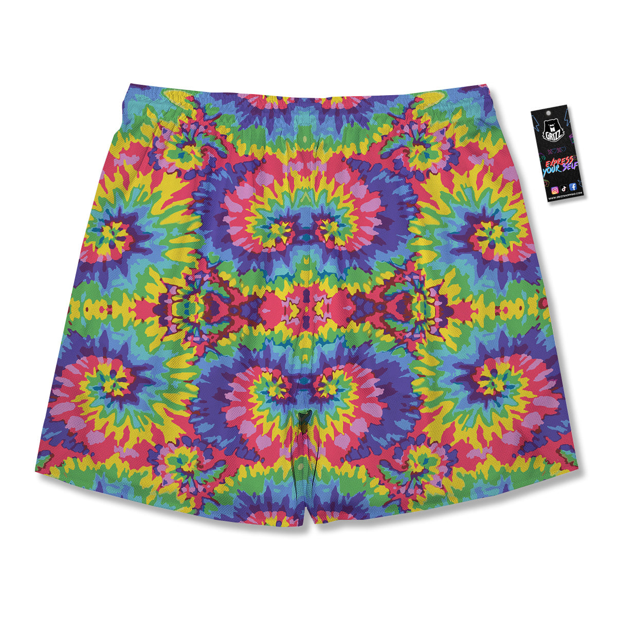 Tie Dye Colorful Abstract Print Pattern Men's Running Shorts-grizzshop