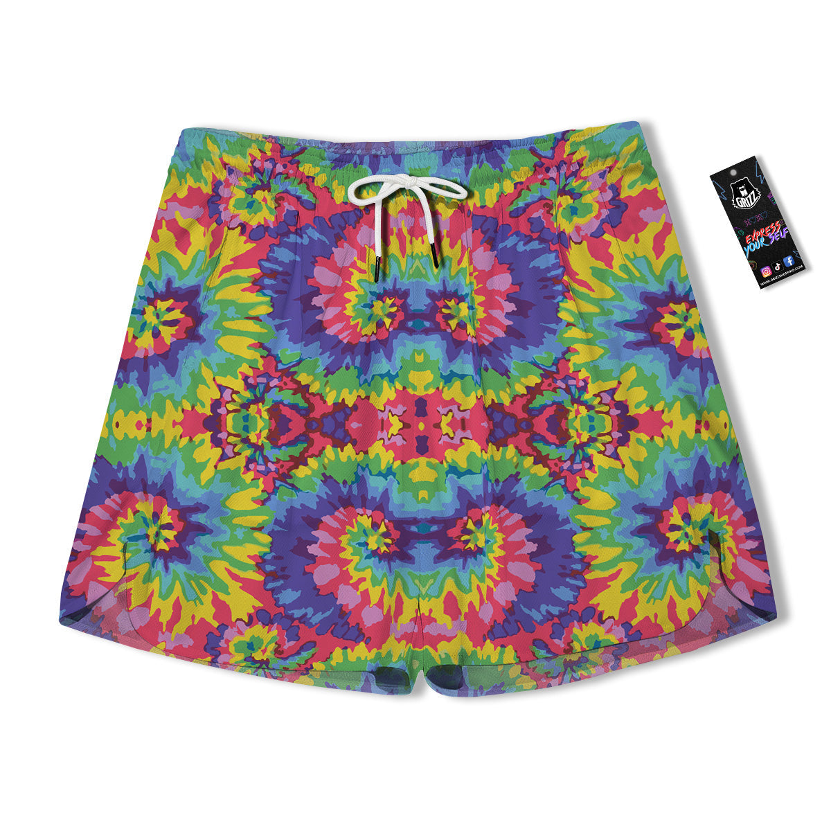 Tie Dye Colorful Abstract Print Pattern Men's Running Shorts-grizzshop