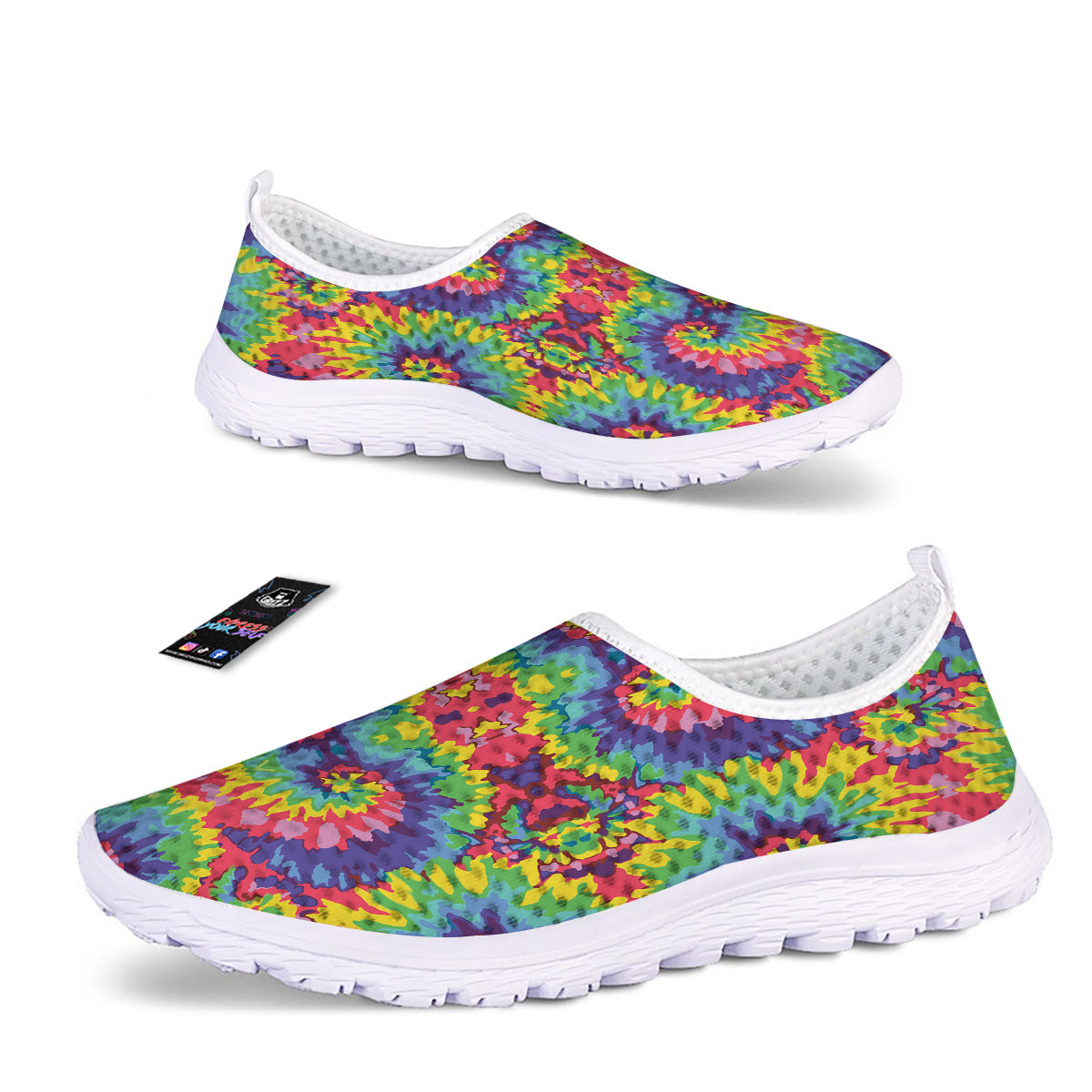 Tie Dye Colorful Abstract Print Pattern Nurse Shoes-grizzshop