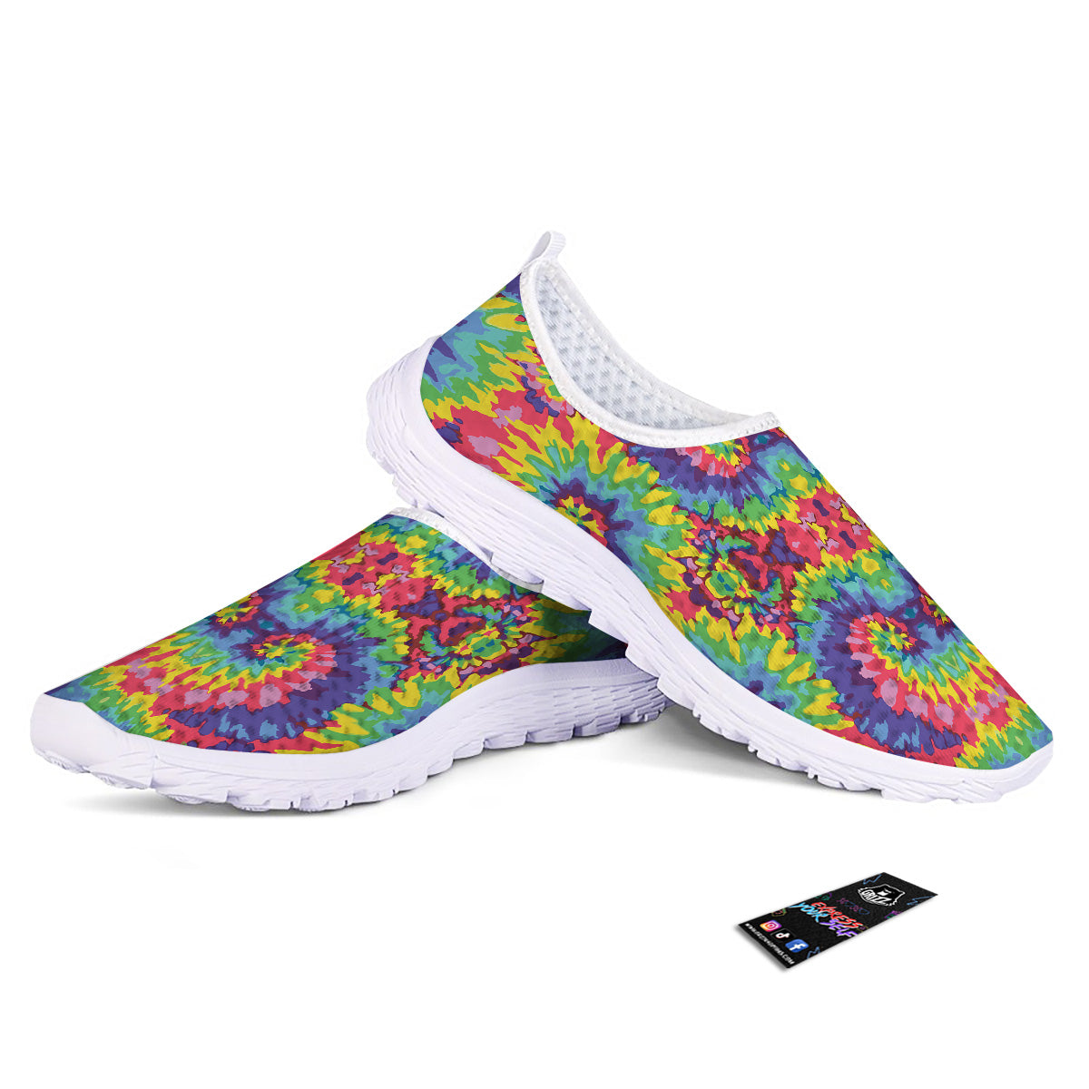 Tie Dye Colorful Abstract Print Pattern Nurse Shoes-grizzshop