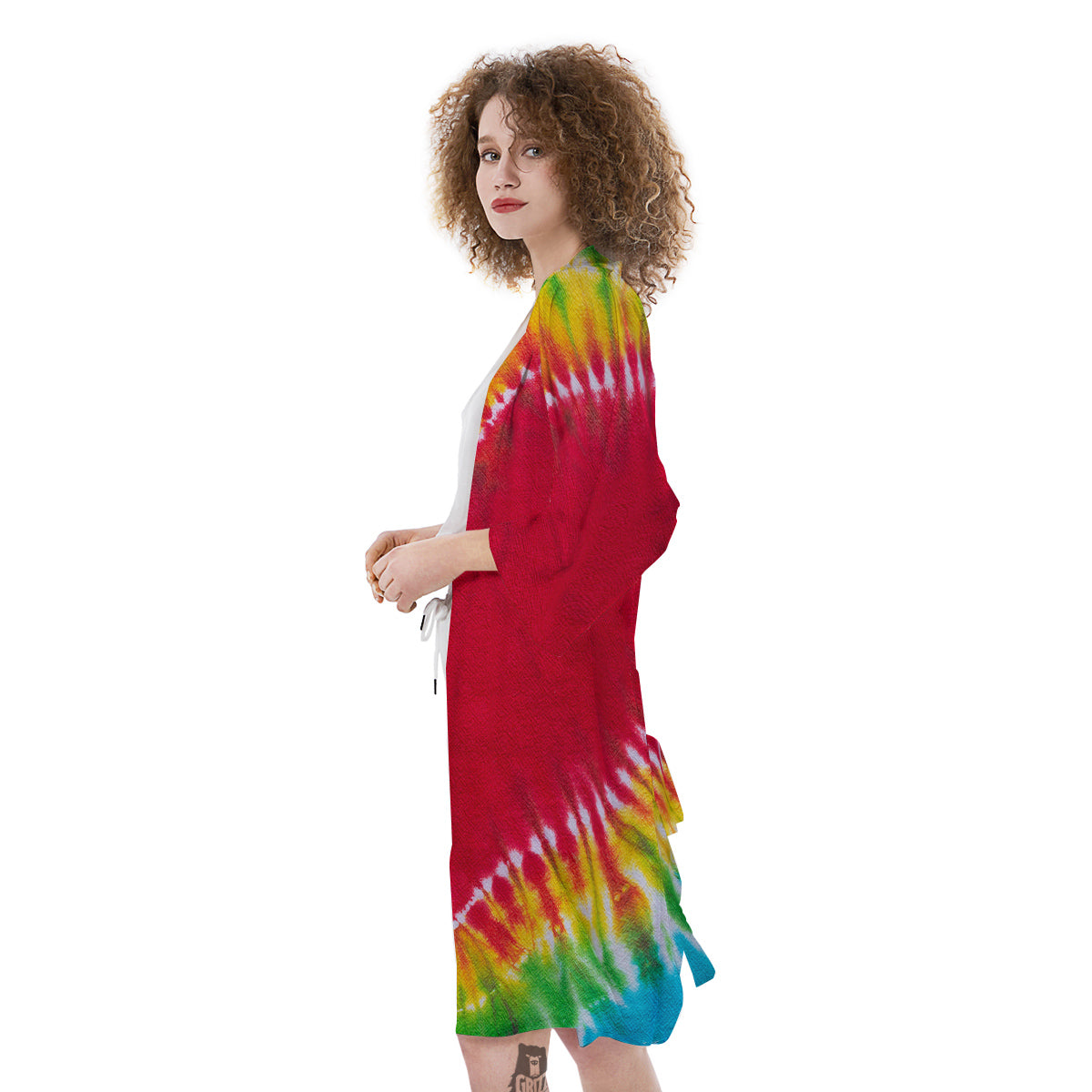 Tie Dye Colorful Heart Print Kimono-grizzshop