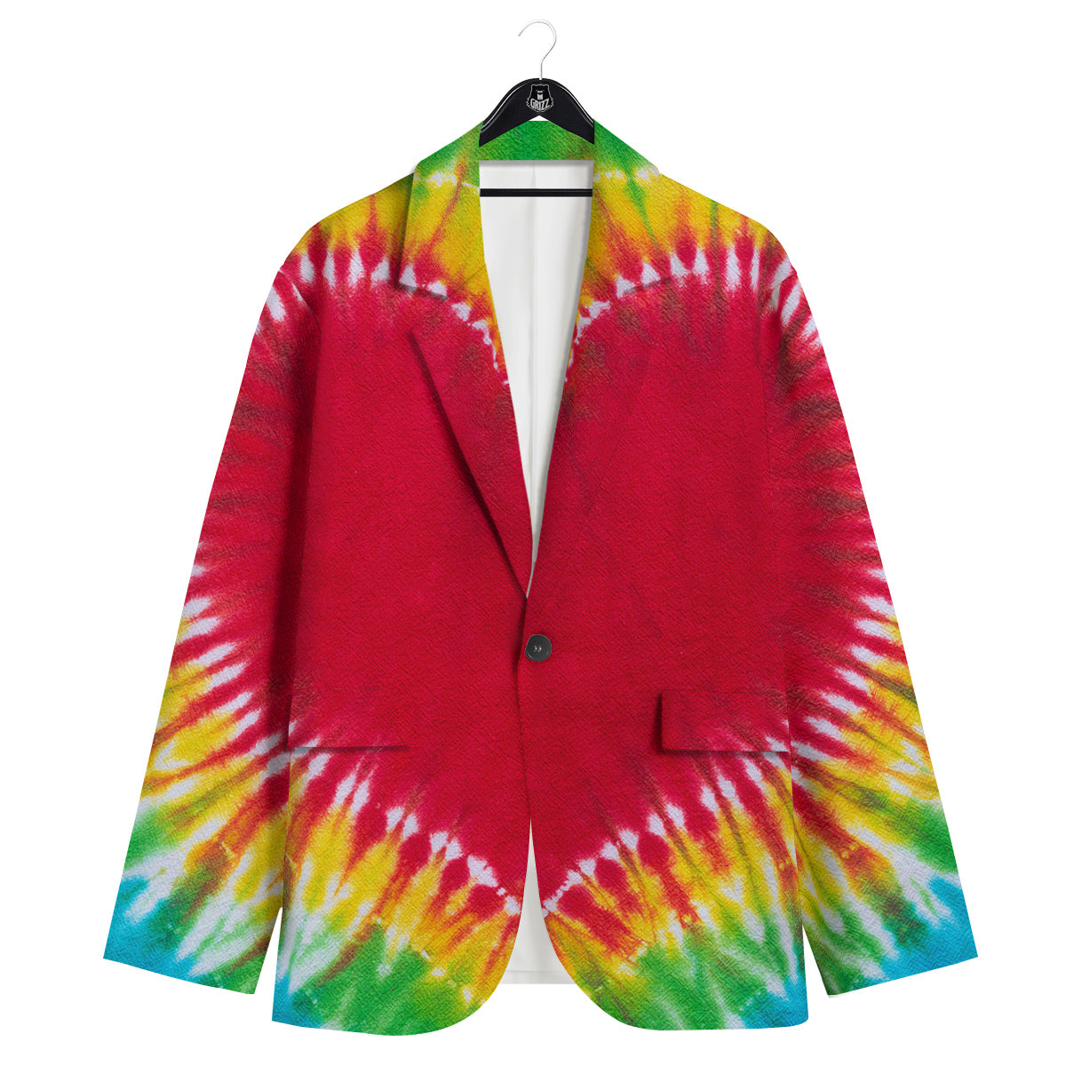 Tie Dye Colorful Heart Print Men's Sport Coat-grizzshop