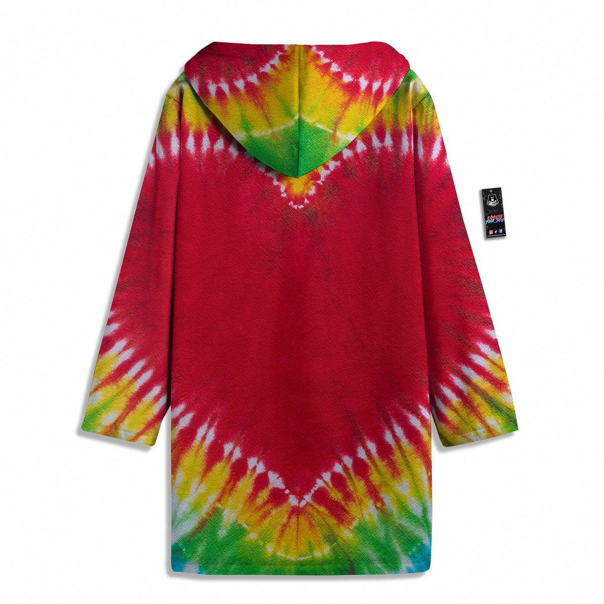 Tie Dye Colorful Heart Print Men's Windbreaker Jacket-grizzshop