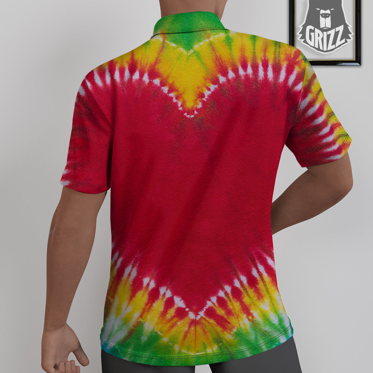 Tie Dye Colorful Heart Print Untucked Shirts-grizzshop