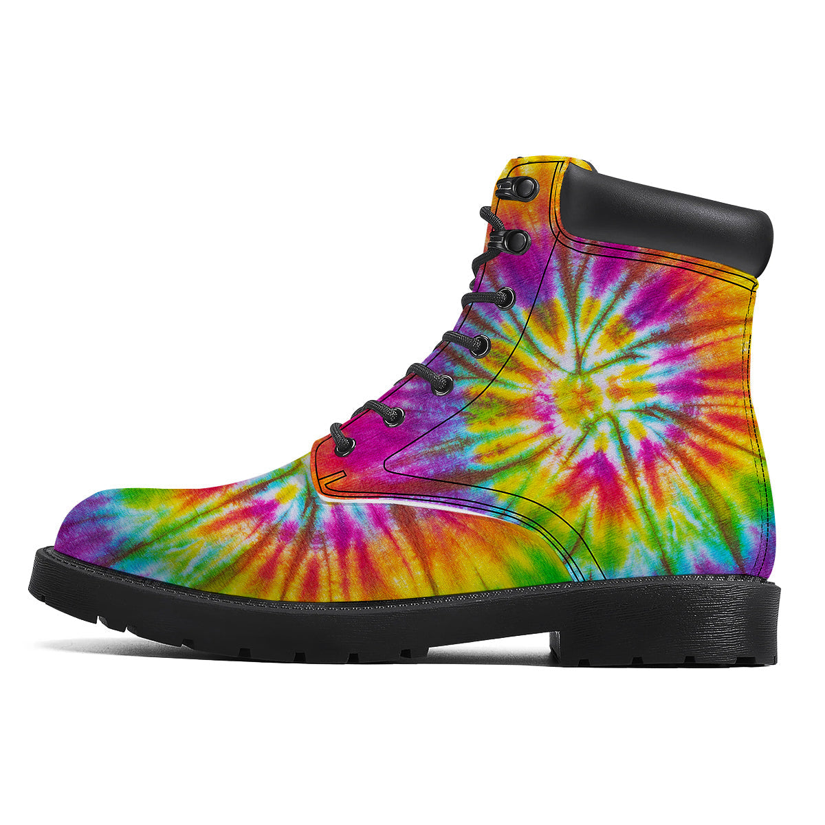 Tie Dye Colorful Hippie Print Boots-grizzshop