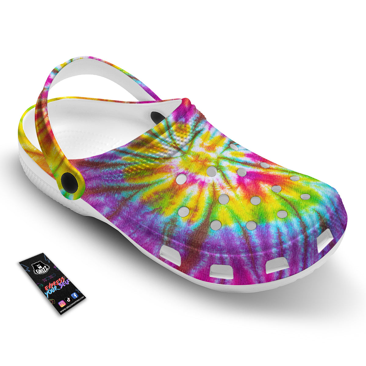 Tie Dye Colorful Hippie Print Clog-grizzshop