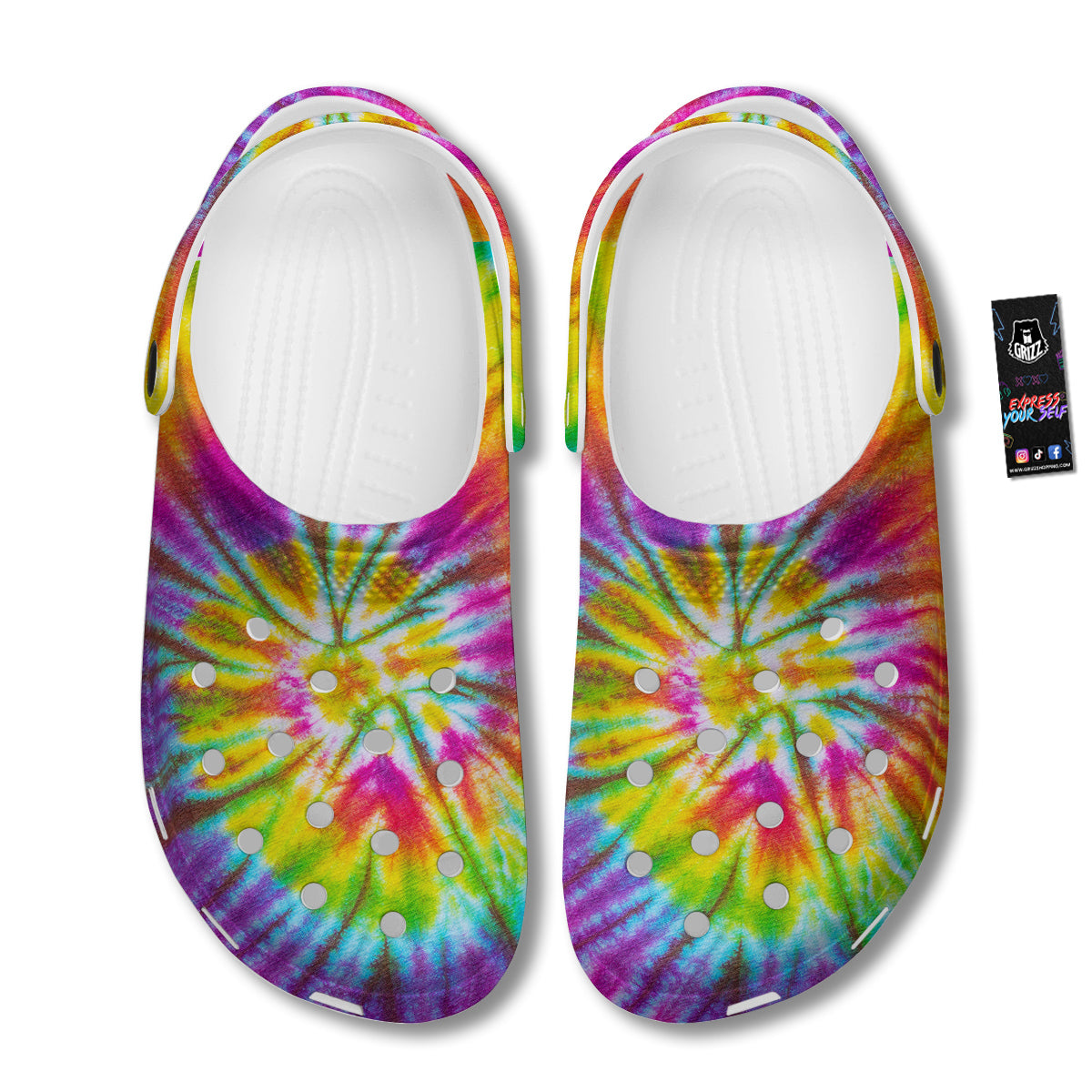 Tie Dye Colorful Hippie Print Clog-grizzshop