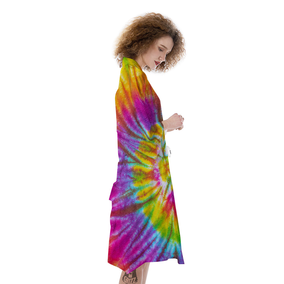 Tie Dye Colorful Hippie Print Kimono-grizzshop