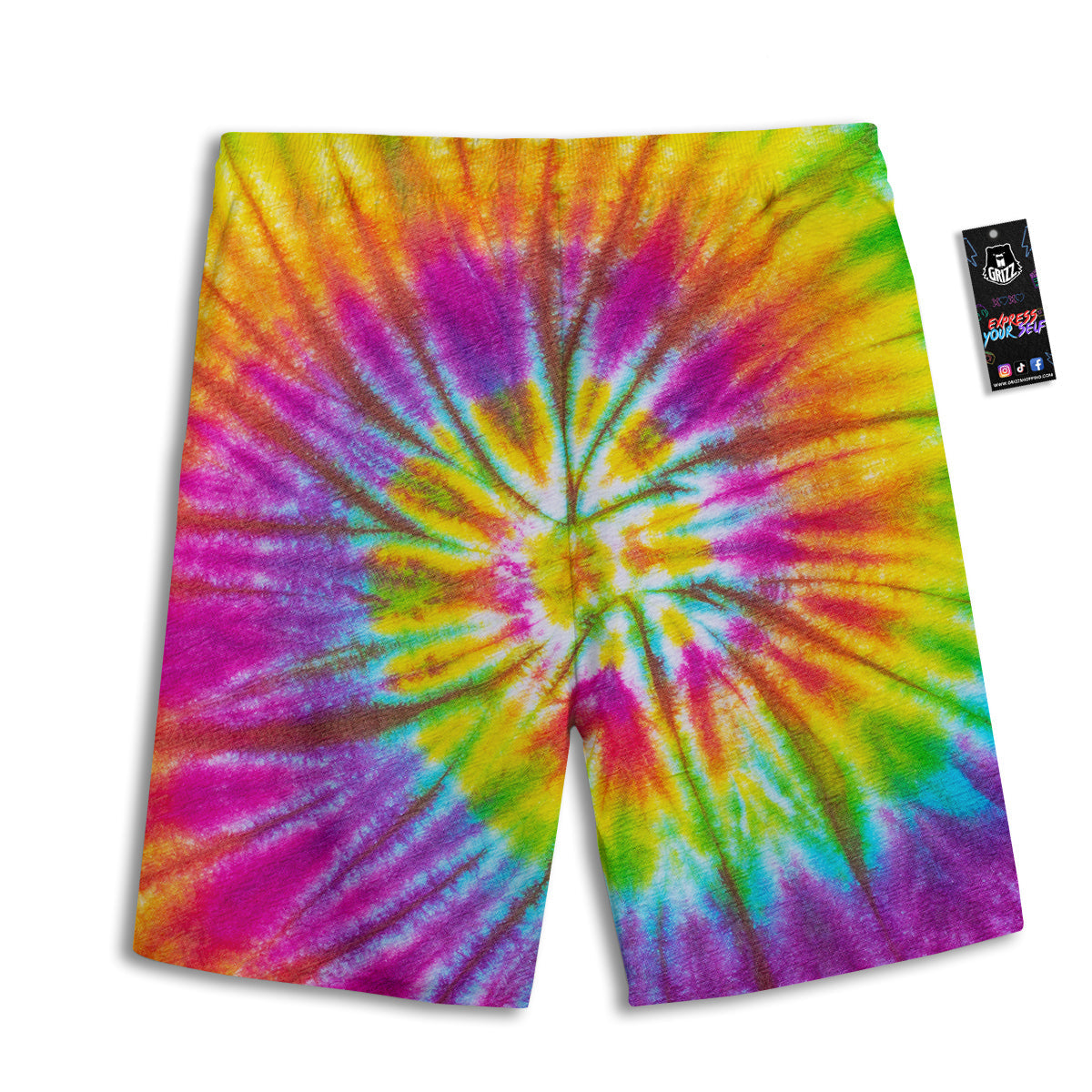 Tie Dye Colorful Hippie Print Men's Athletic Shorts