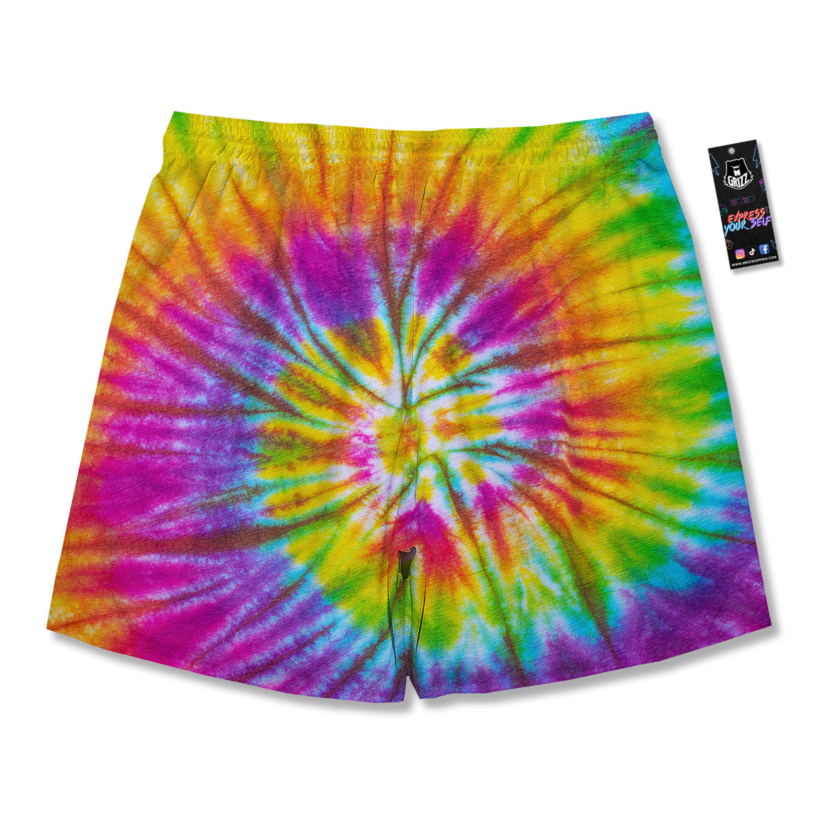 Tie Dye Colorful Hippie Print Men's Running Shorts-grizzshop